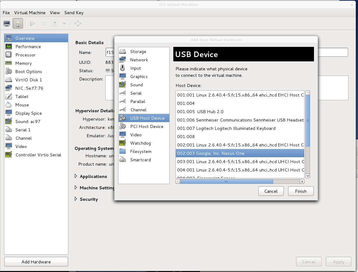 USB Host Assigned to Guest KVM